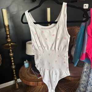 White Floral Bodysuit